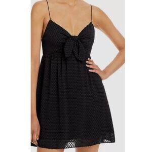 Alice + Olivia Sz 6 MELVINA $295 Stretchy Front Tie Babydoll Dress